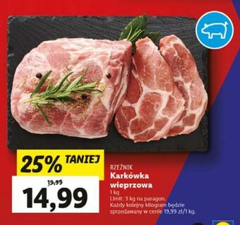 Lidl Karkówka wieprzowa bez kości rzeźnik codzienna dostawa oferta