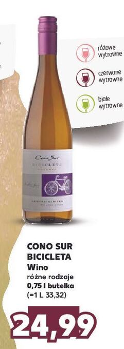 Kaufland Wino cono sur bicicleta pinot rose oferta