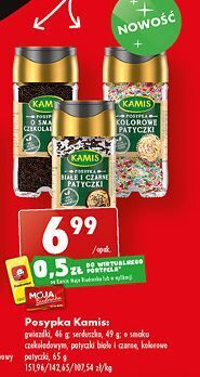 Biedronka Posypka białe i czarne patyczki kamis oferta