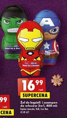 Biedronka Żel do kąpieli i szampon włosów iron man oferta