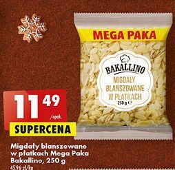 Biedronka Migdały w płatkach bakallino oferta