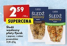Biedronka Śledź wędzony filety z ziołami prowansalskimi fjord oferta