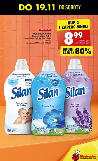 Biedronka Płyn do płukania sensitive & baby silan sensitive oferta