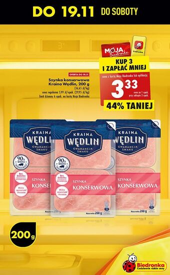 Biedronka Szynka konserwowa kraina wędlin oferta