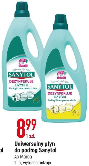 E.Leclerc Płyn dezynfekujący i czyszczący podłodi inne powierzchnie cytrynowy sanytol oferta