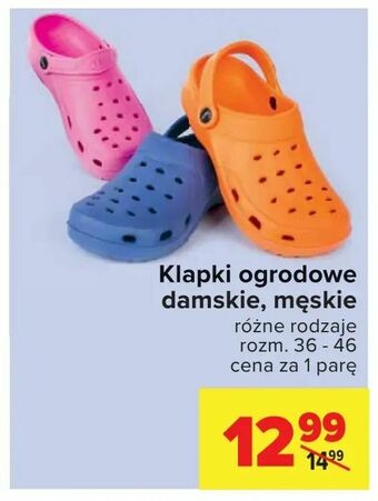 Carrefour Klapki ogrodowe damskie, męskie oferta