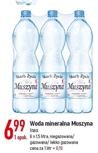 E.Leclerc Woda gazowana muszyna skarb życia oferta