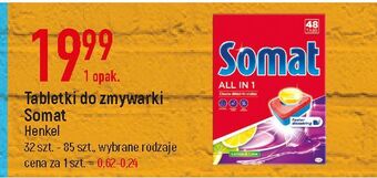 E.Leclerc Tabletki do zmywarek lemon & lime somat all in 1 oferta