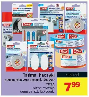 Taśma, haczyki remontowo-montażowe
