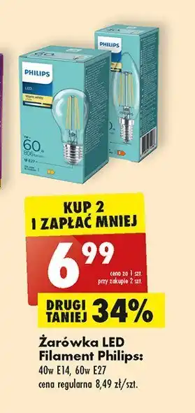 Biedronka Żarówka filament 60w e27 1 SZT oferta