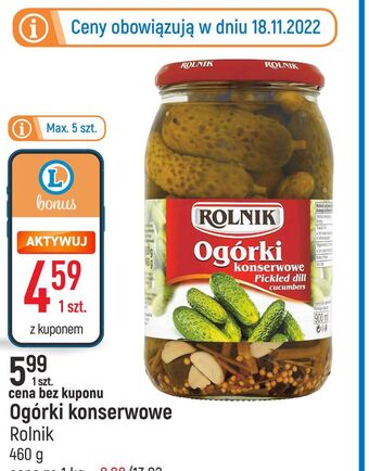E.Leclerc Ogórki konserwowe rolnik oferta