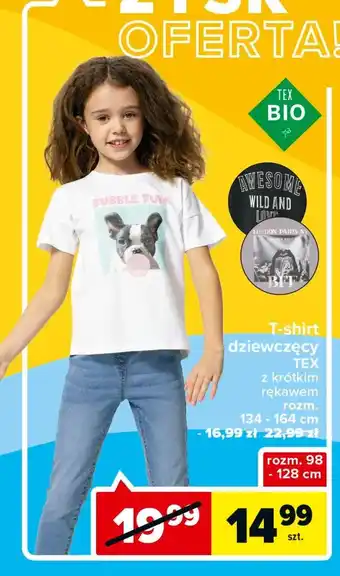 Carrefour T-shirt dziewczęcy 98-128 cm 1 SZT oferta
