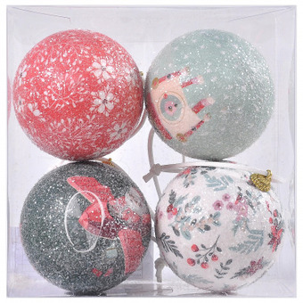 Auchan Actuel  - zestaw 4 papierowych bombek, średnica 7 cm. oferta