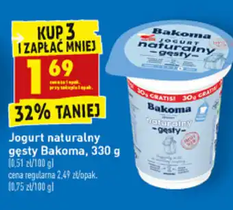 Biedronka Jogurt naturalny gęsty Bakoma 3x 330g oferta