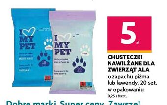 Dealz Chusteczki dla zwierząt white musk i love my pet oferta
