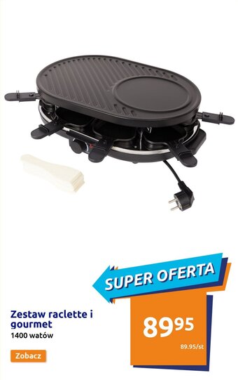 Action Zestaw raclette i gourmet 1400 watów oferta