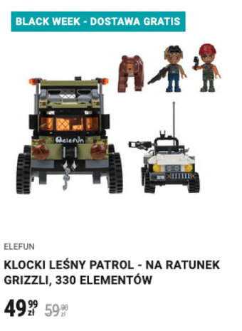 Biedronka Elefun, klocki leśny patrol - na ratunek grizzli, 330 elementów oferta