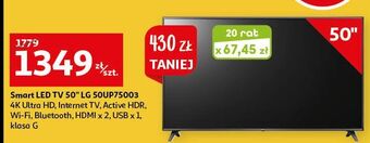 Auchan Telewizor 50'' 50up75003 lg oferta