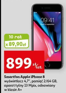 Auchan Smartfon 64 gb czarny apple iphone 8 oferta