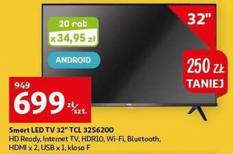 Auchan Telewizor led 32"32s6200 tcl oferta