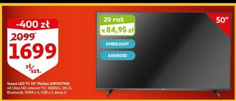 Auchan Telewizor led 50" 50pus7906/12 philips oferta