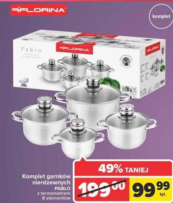 Carrefour Market Zestaw garnków z termometrem pablo florina (florentyna) oferta