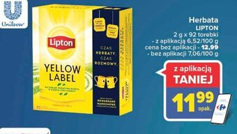 Carrefour Market Herbata lipton yellow label tea oferta