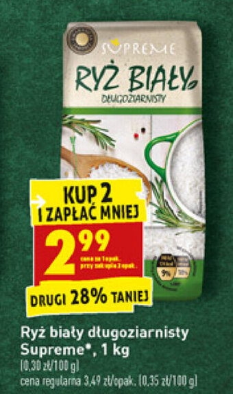 Biedronka Ryż biały długoziarnisty Supreme 2x 1kg oferta