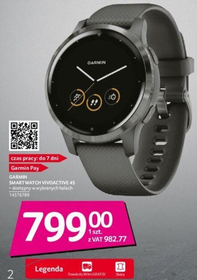 Promocja Garmin Smartwatch Vivoactive 4S w Selgros