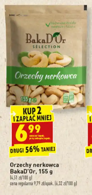 Biedronka Orzechy nerkowca BakaD'Or 2x 155g oferta