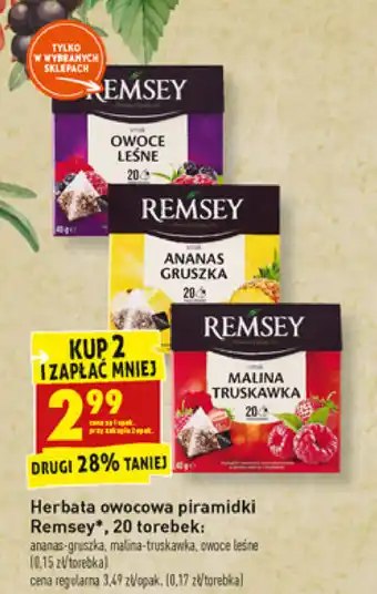 Biedronka Herbata owocowa piramidki Remsey 2x 20 torebek oferta