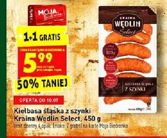 Biedronka Kiełbasa śląska z szynki 450g oferta