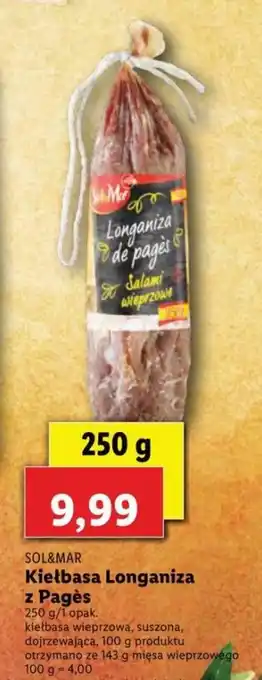 Lidl Kiełbasa Longaniza z Pages 250g oferta