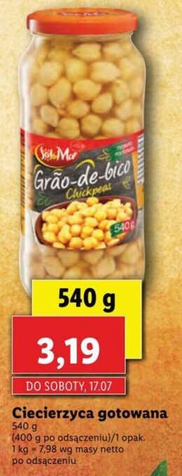 Lidl Ciecierzyca gotowana 540g oferta