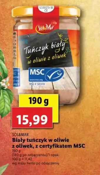 Lidl Biały tuńczyk w oliwie z oliwek 190g oferta