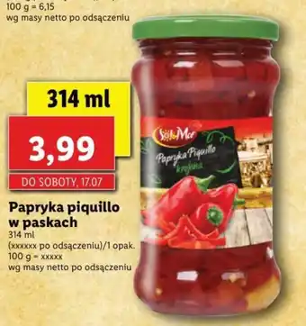 Lidl Papryka piquillo w paskach 314ml oferta