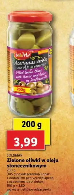 Lidl Zielone oliwki w oleju słonecznikowym 200g oferta