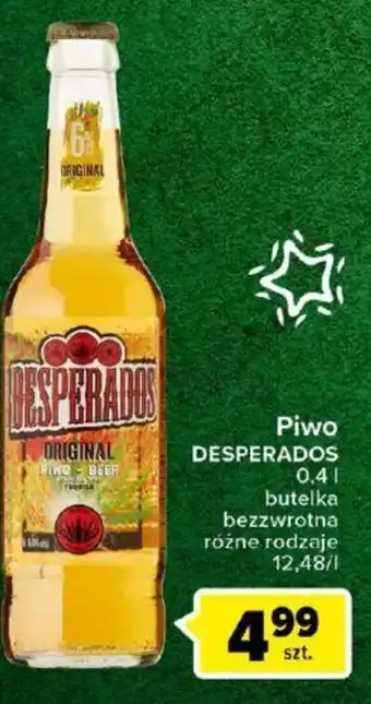 Carrefour Desperados Piwo 0,4l butelka bezzwrotna oferta