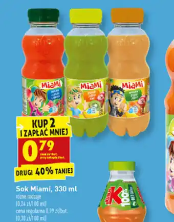 Biedronka Sok Miami 2x 330ml oferta