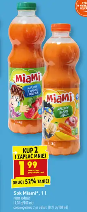 Biedronka Sok Miami 2x 1l oferta