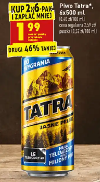 Biedronka Piwo Tatra 2 opakowania po 6x500ml oferta