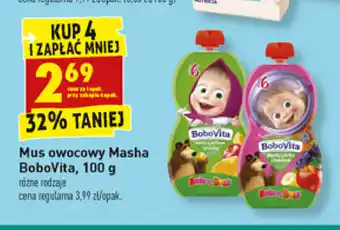 Biedronka Mus owocowy Masha BoboVita 4x 100g oferta