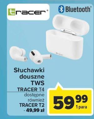 Carrefour Słuchawki t4 tws białe tracer oferta