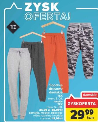 Carrefour Spodnie dresowe damskie rozm. s-xl tex oferta