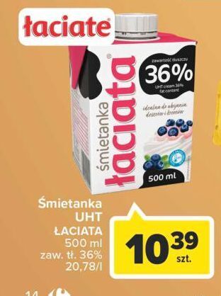 Carrefour Śmietanka 36 % łaciata oferta