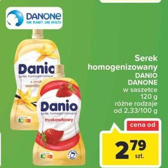 Carrefour Serek truskawka saszetka danone danio oferta