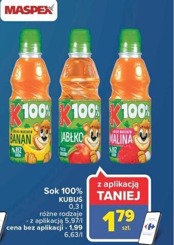 Carrefour Sok malina-marchew-jabłko kubuś 100% oferta
