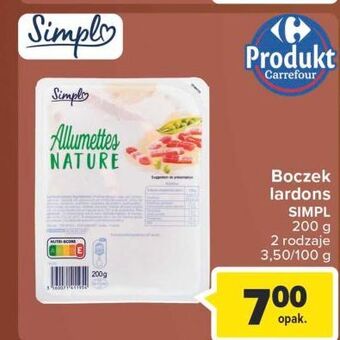 Carrefour Boczek lardons nature simply oferta