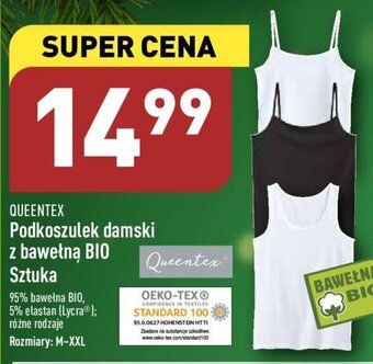 ALDI Queentex Podkoszulek damski z bawełną BIO 1szt. 95% bawełna BIO 5% elastan różne rodzaje rozmiar m-xxl oferta