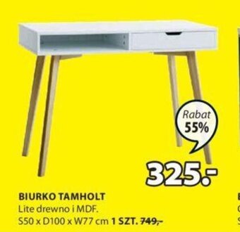 JYSK Biurko Tamholt Lite drewno i MDF S50xD100xW77cm oferta